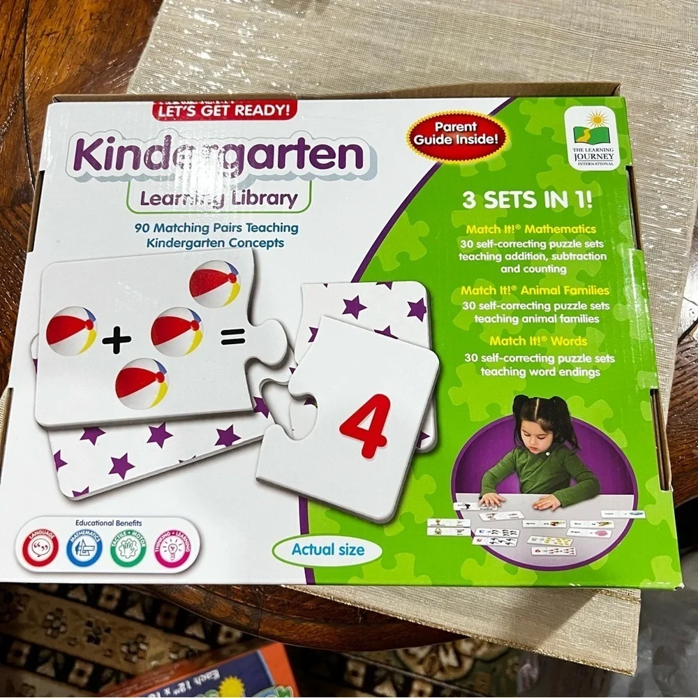 Kindergarten Learning Library 3 Sets in 1 Mathematics Animal Families And Words